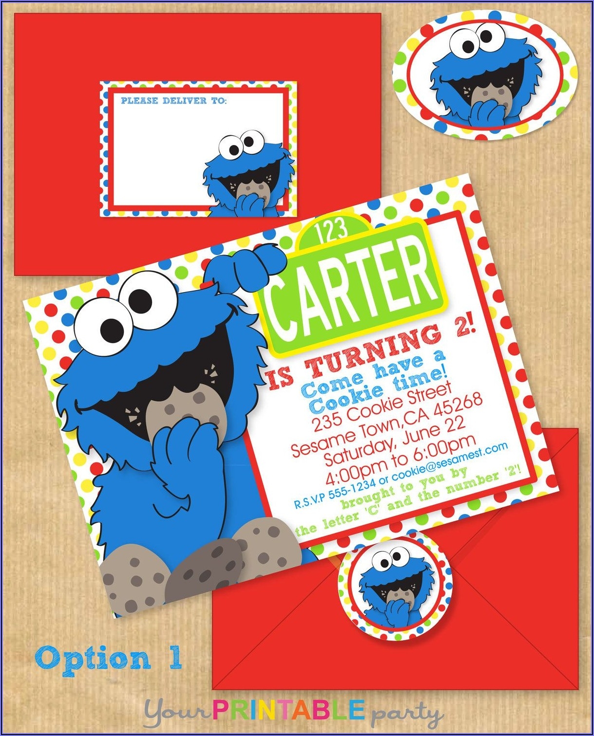 Cookie Monster Birthday Invitation Template Invitations Resume 