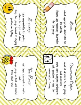 printable cooperative group role cards