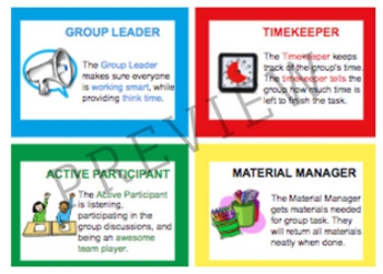 Cooperative Group Role Cards By Ms Veerasammy Teachers Pay Teachers