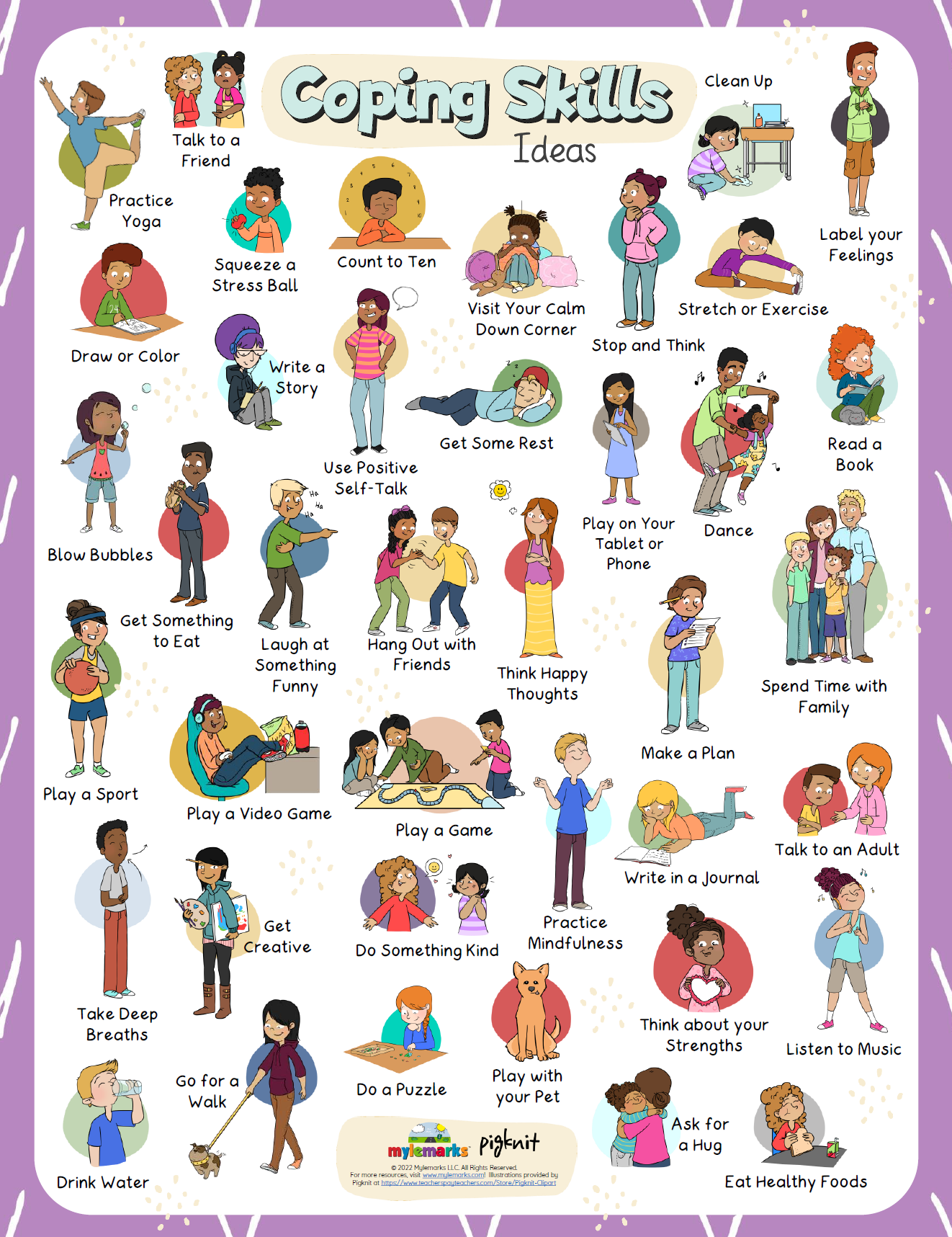 Coping Skills Cards Printable Coping Skills Worksheets