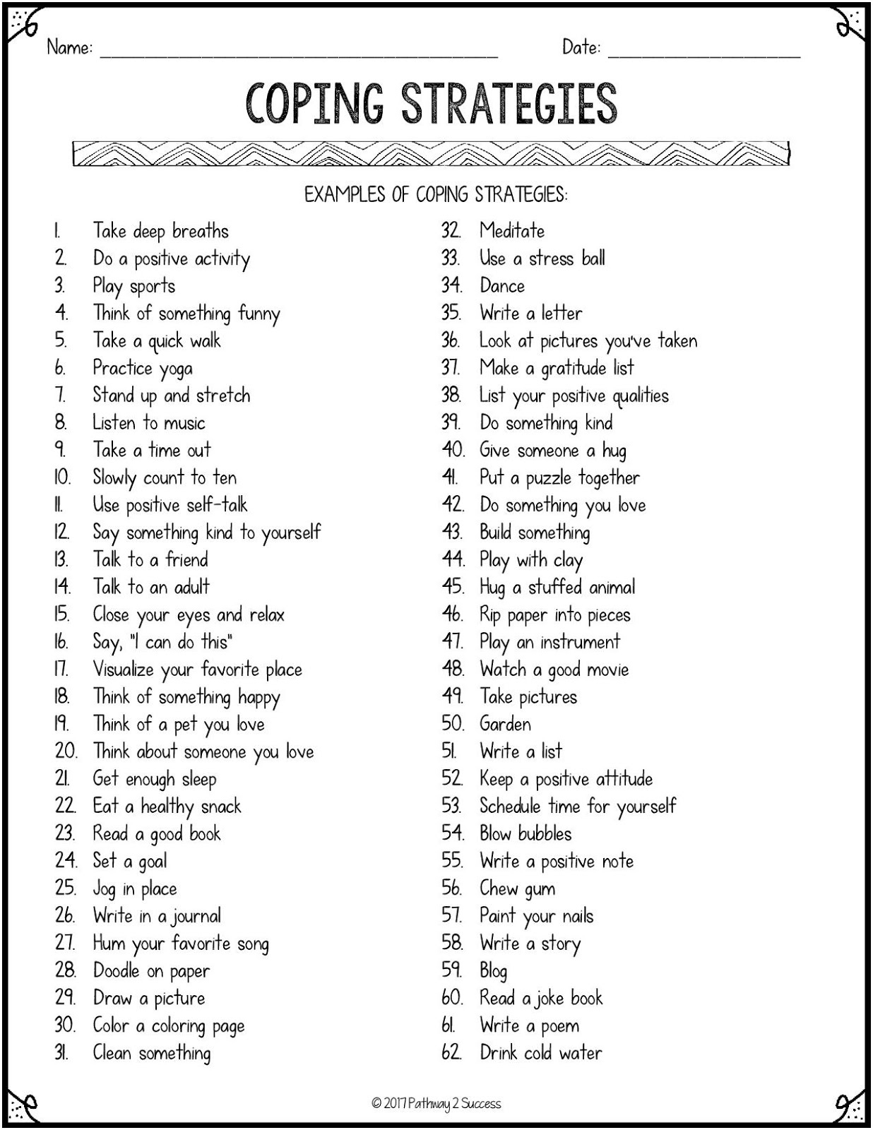 printable coping skills cards for adults