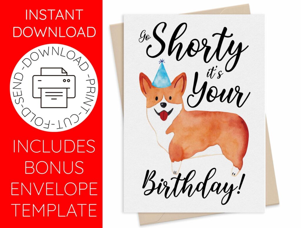 Corgi Birthday Card Printable