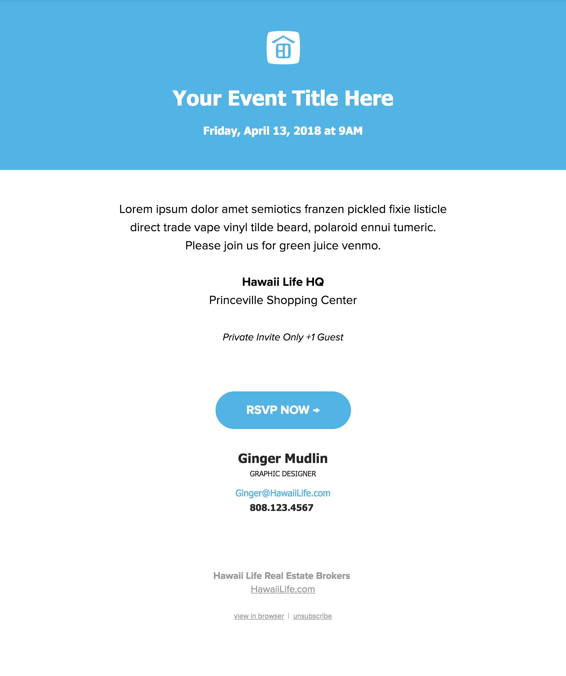 Corporate Event Invite Email Template