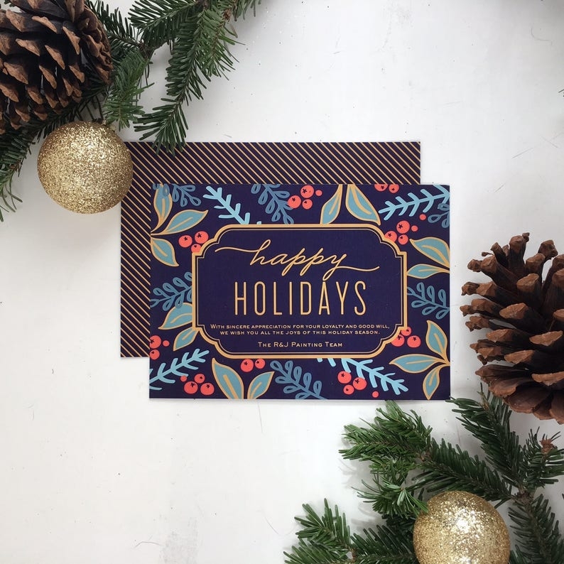 printable holiday cards for business