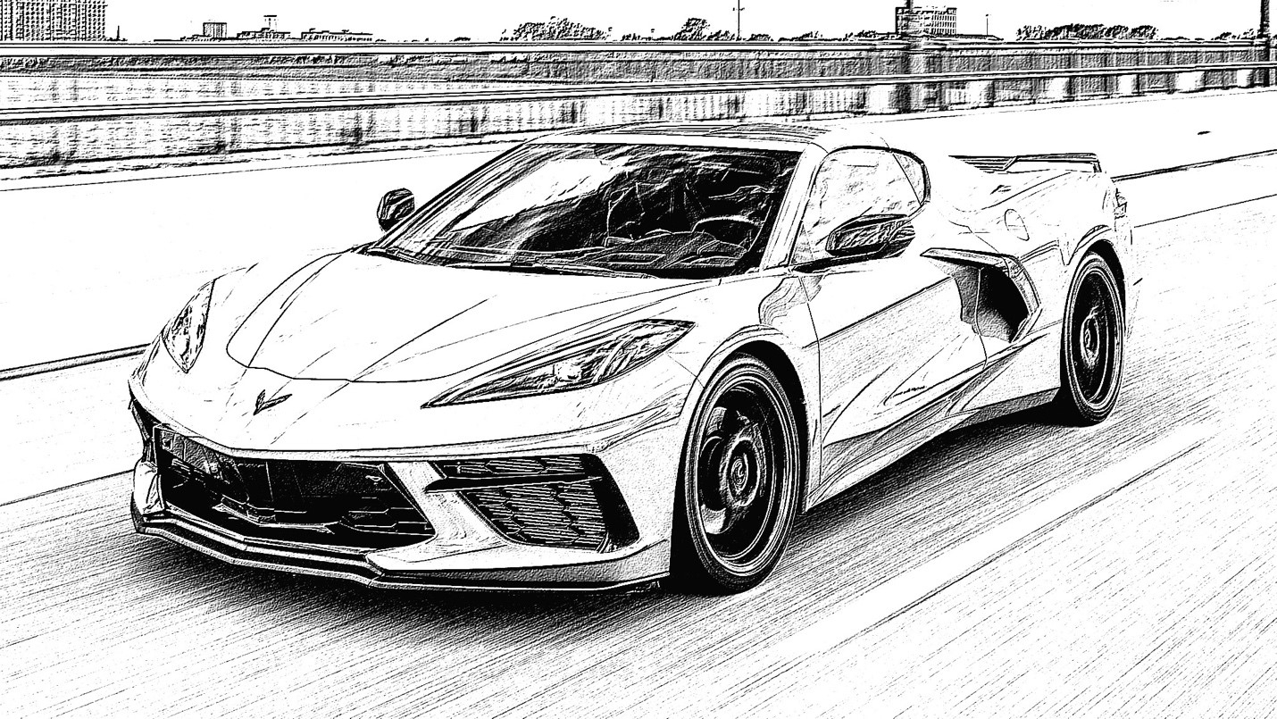 Corvette Car Coloring Pages Free Printable Templates