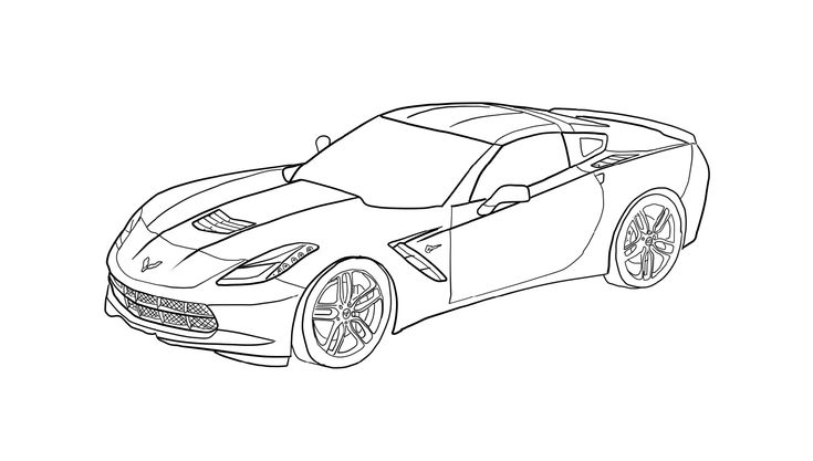 Corvette Car Coloring Pages Free Printable Templates