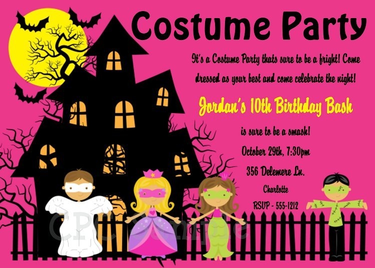 costume party invitation template