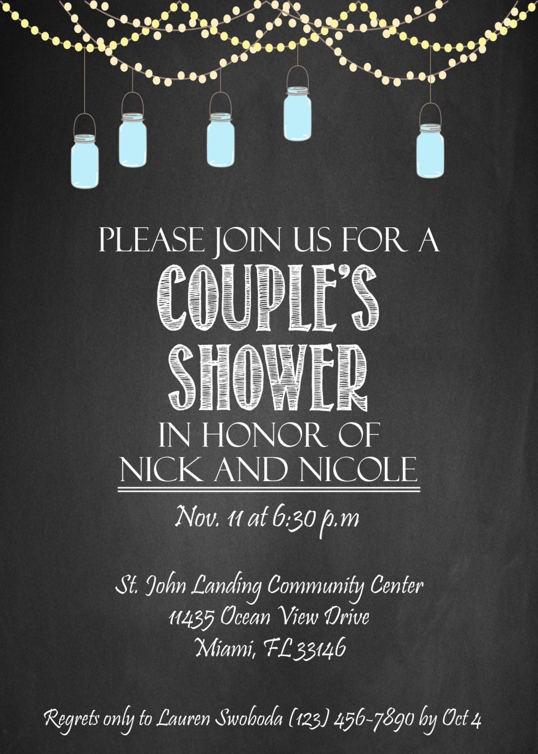 couples shower invitations template
