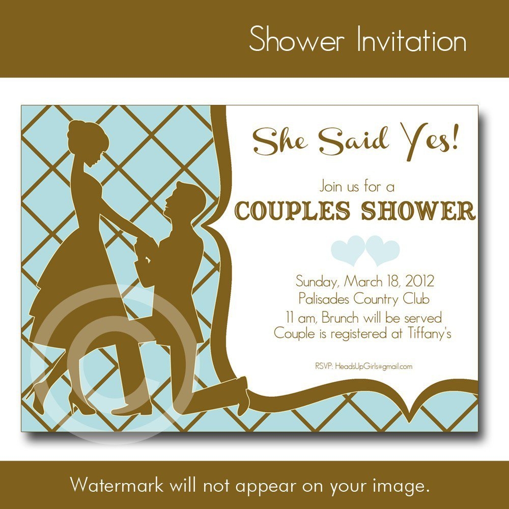 Couples Wedding Shower Invitations Templates