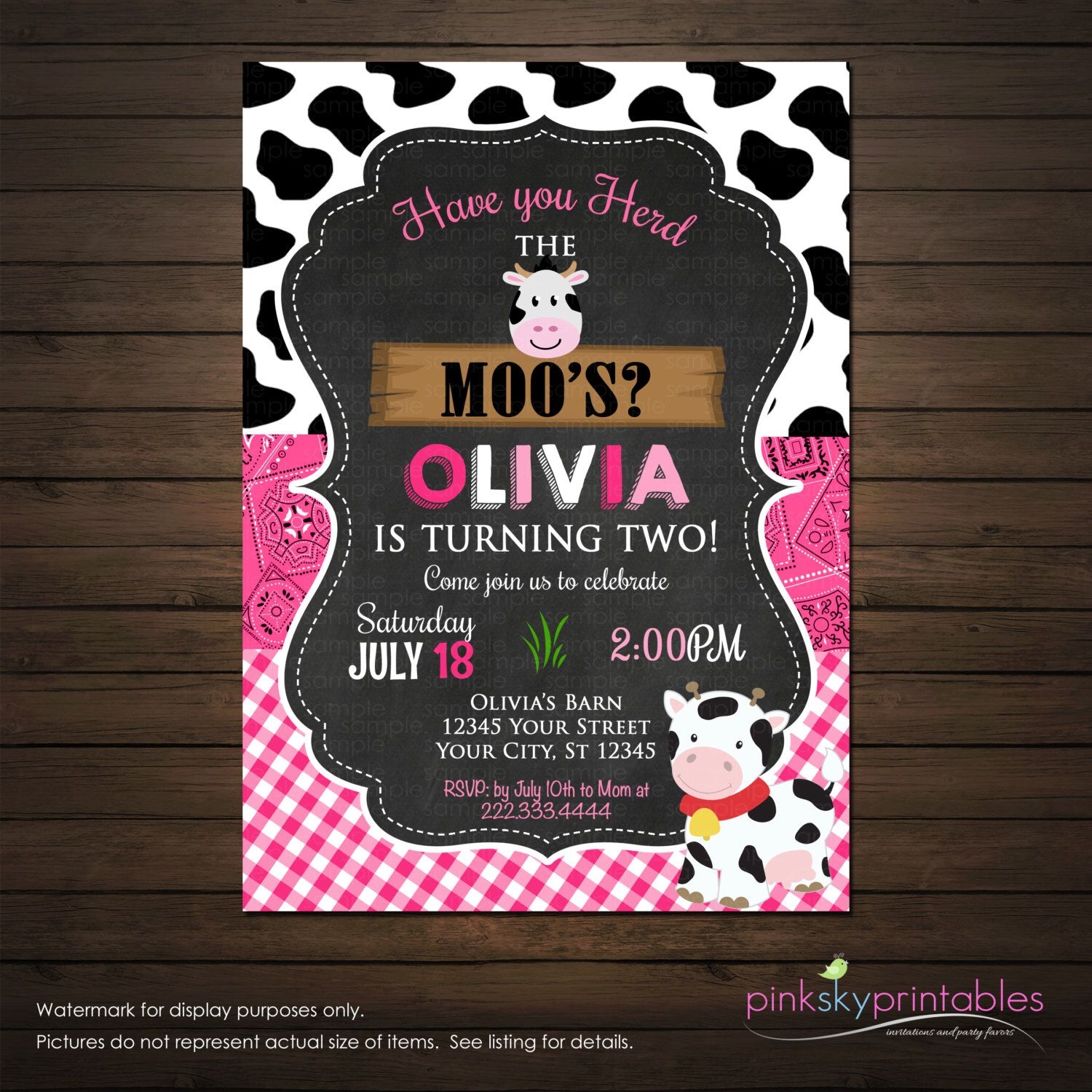 Cow Birthday Invitation Templates Free