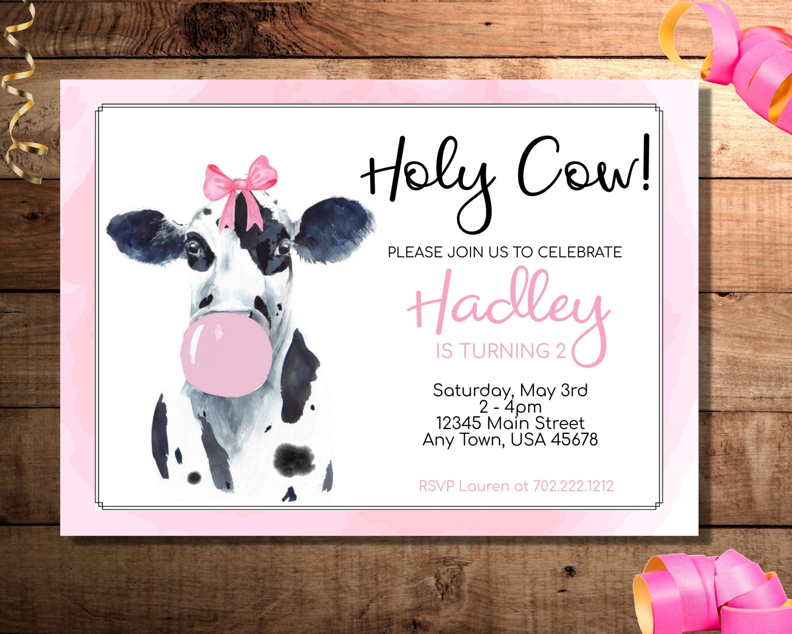 cow invitation templates