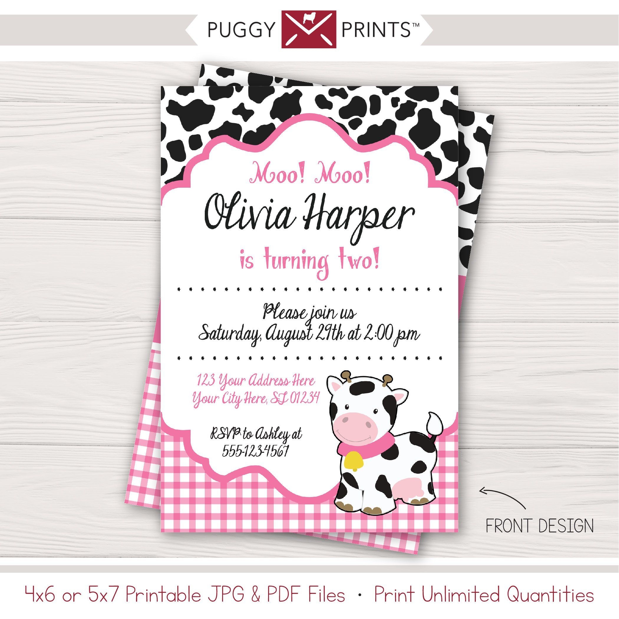 Cow Invitation Templates