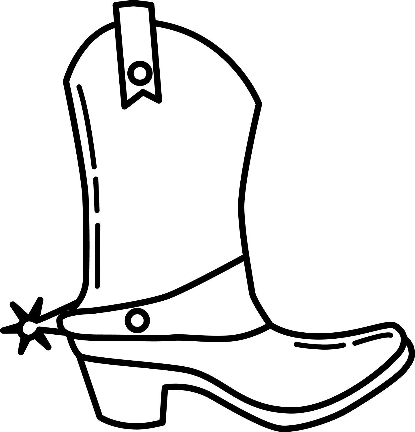 Cowboy Boot Coloring Page ColouringPages