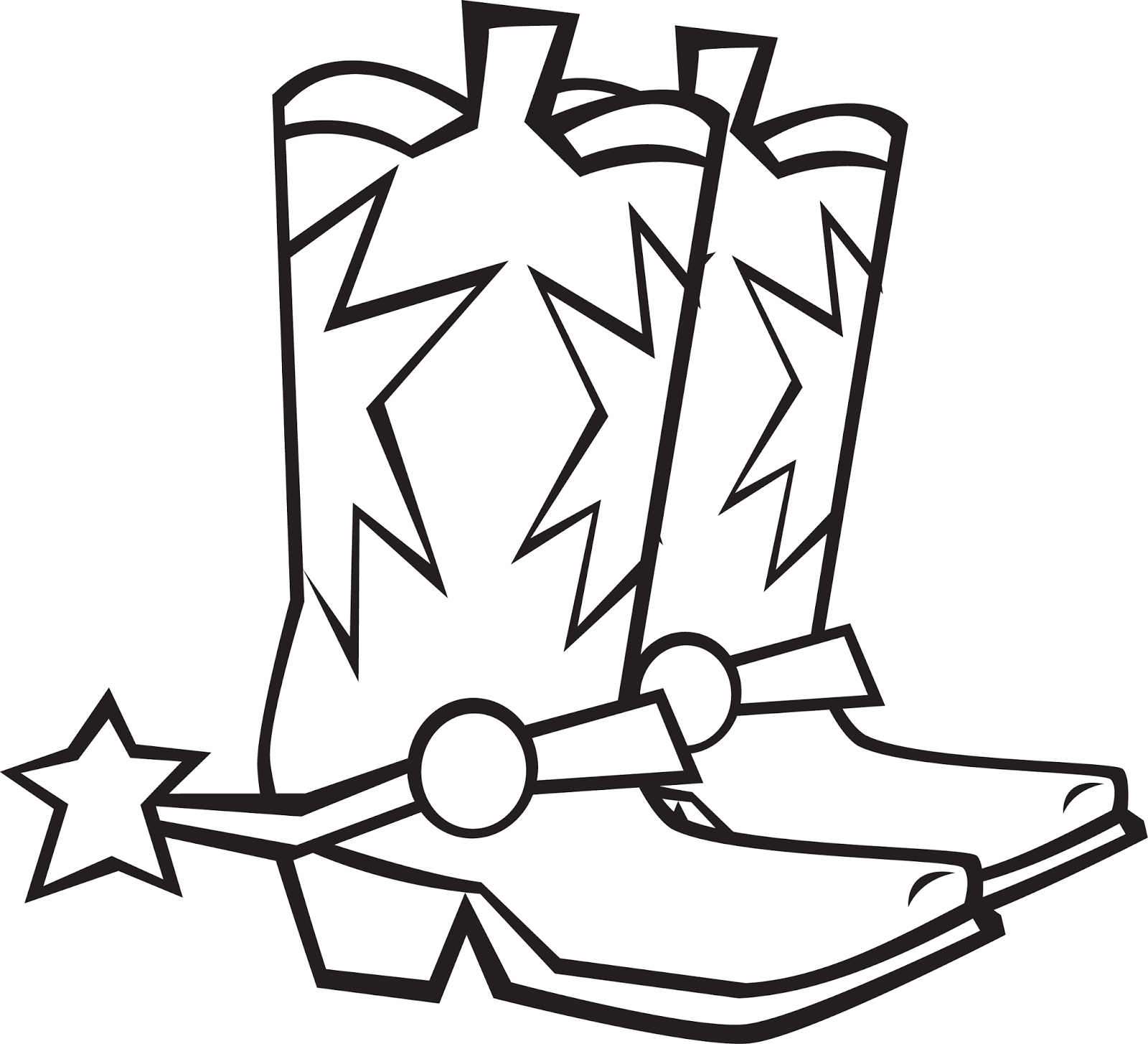 Cowboy Boots Coloring Page Coloring Home