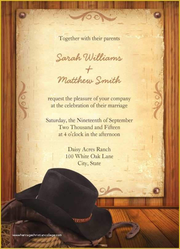 cowboy party invitations templates