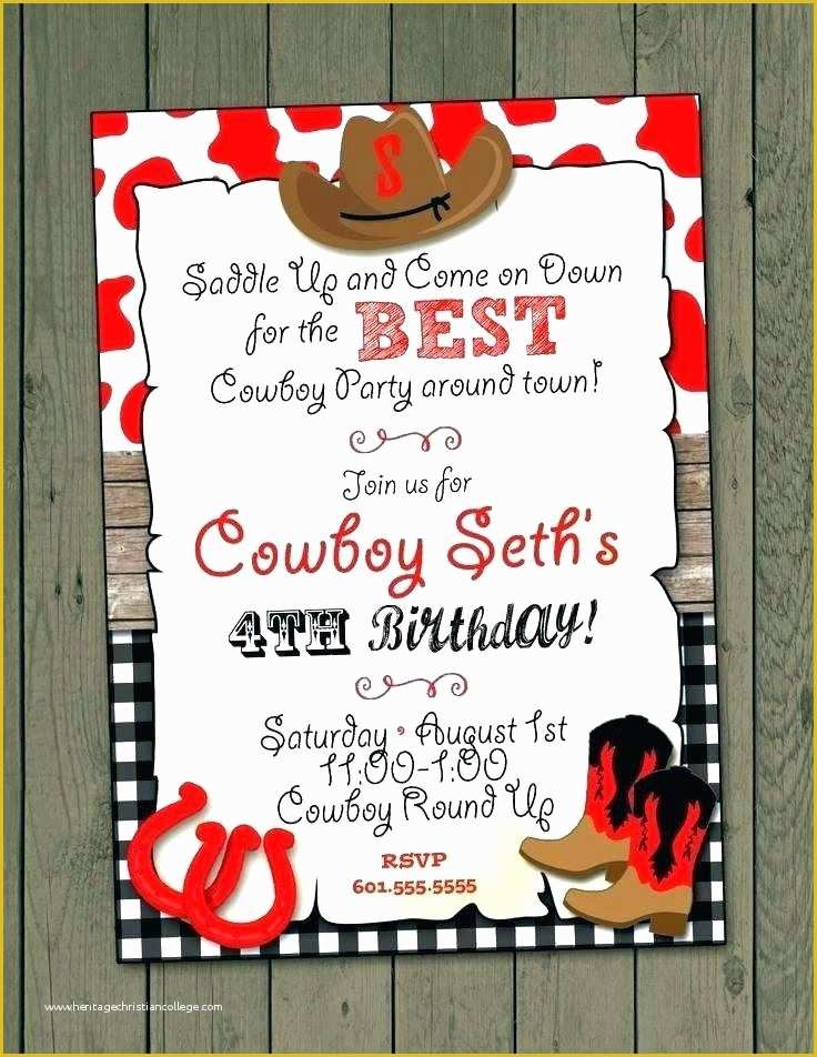 cowboy birthday invitation template
