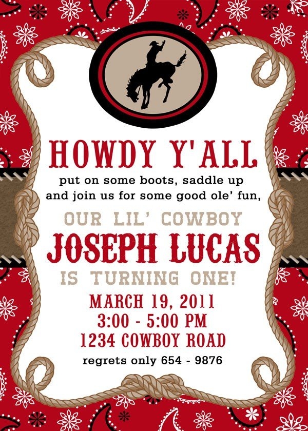 cowboy theme party invitation template