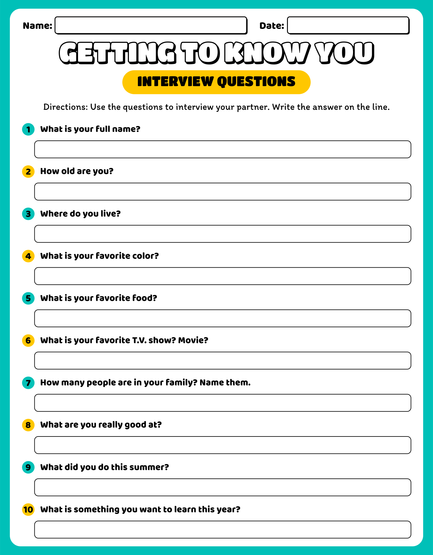free printable getting to know your employees questionnaire template
