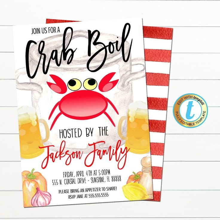 Crab Boil Invitation Editable TemplateDefault Title Invitations 