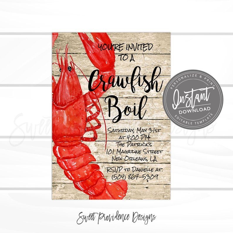 Crawfish Boil Invitations Free Template