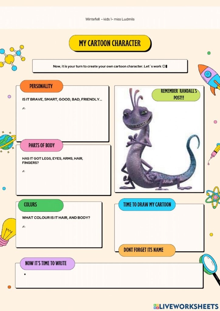Create Your Own Character Worksheet Printable Worksheets