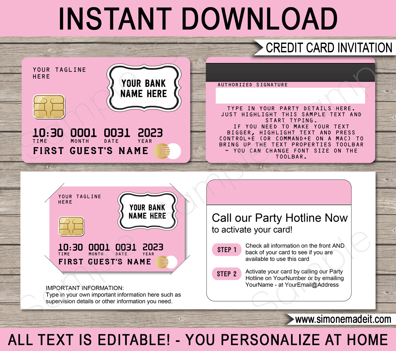 Credit Card Invitation Mall Scavenger Hunt Invitations