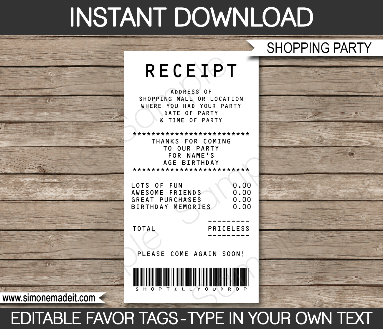 Credit Card Invitation Template Mall Scavenger Hunt Invites