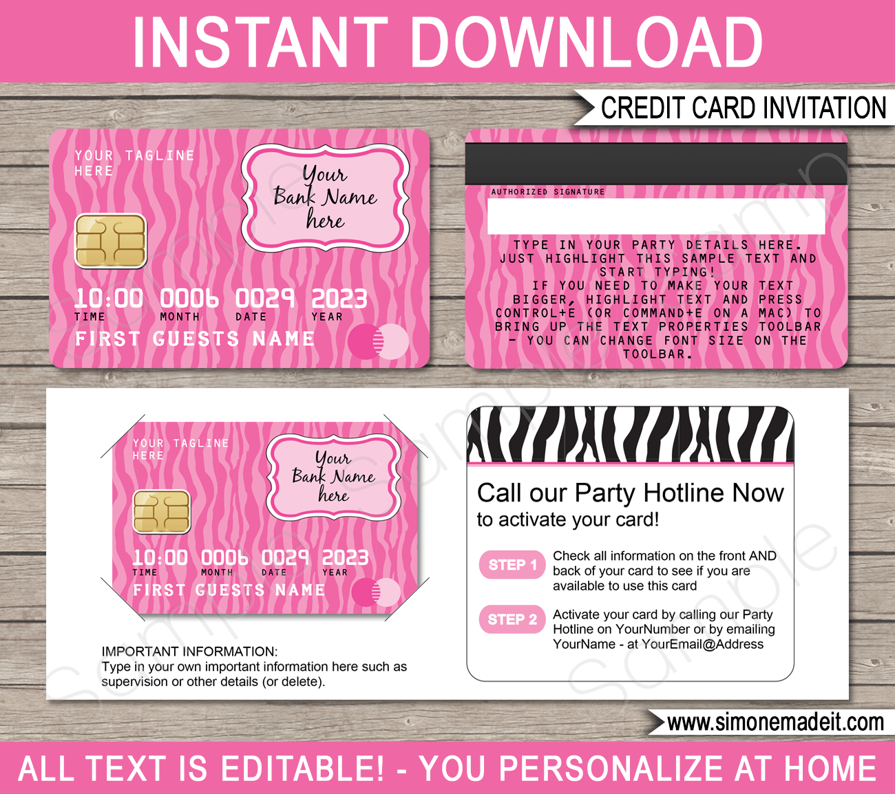 Credit Card Invitations Template Printable Mall Scavenger Hunt Invites