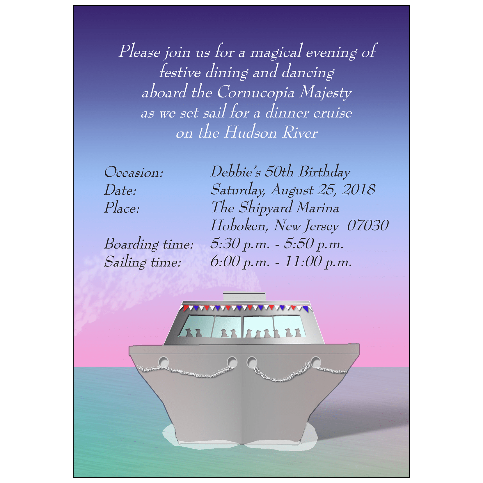 cruise ship invitation template