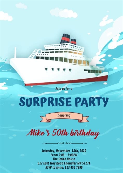 Cruise Ship Invitation Template At Templatecom Cruise Ship Party