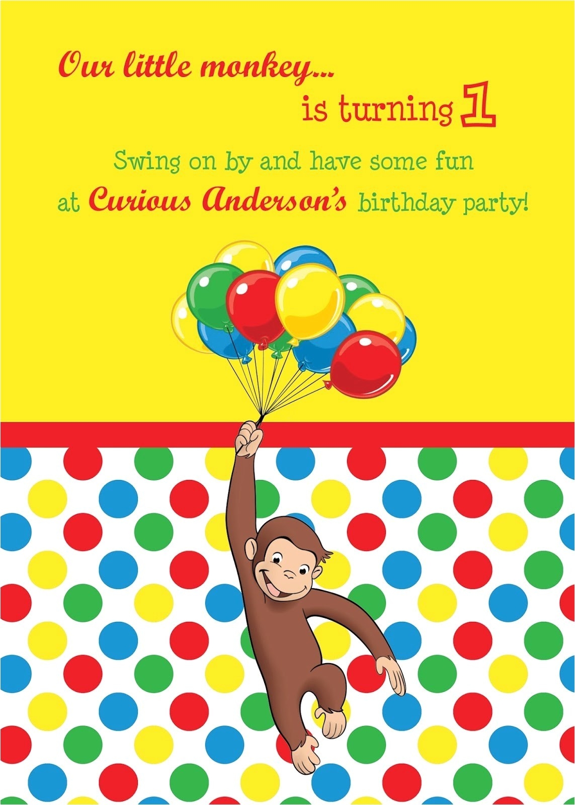 Curious George Birthday Invitation Template Wmmfitness