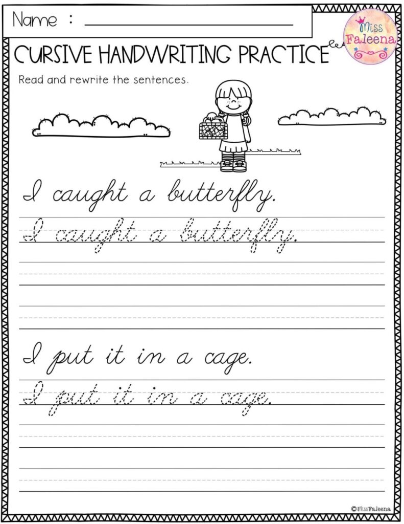 Cursive Writing Worksheet Grade 2 Writing Worksheets