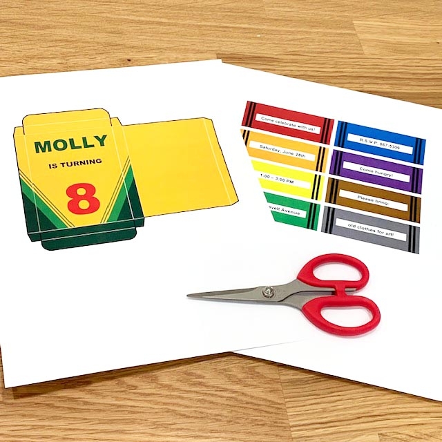 crayon invitation template free