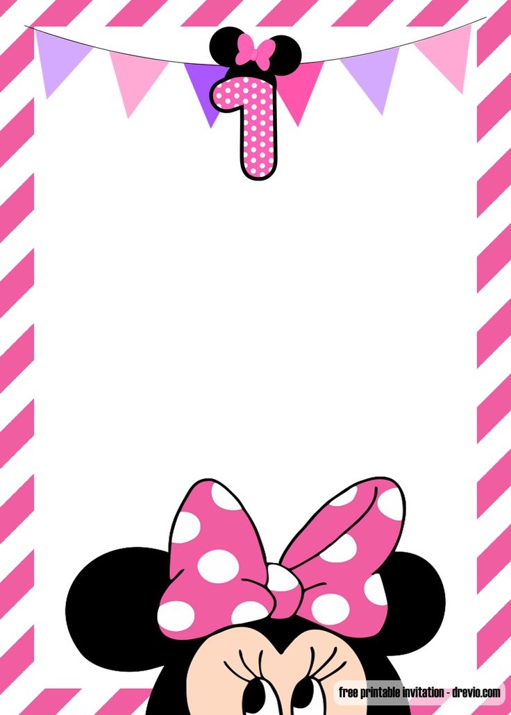 Customizable Downloadable Minnie Mouse Invitation Template Birthday 
