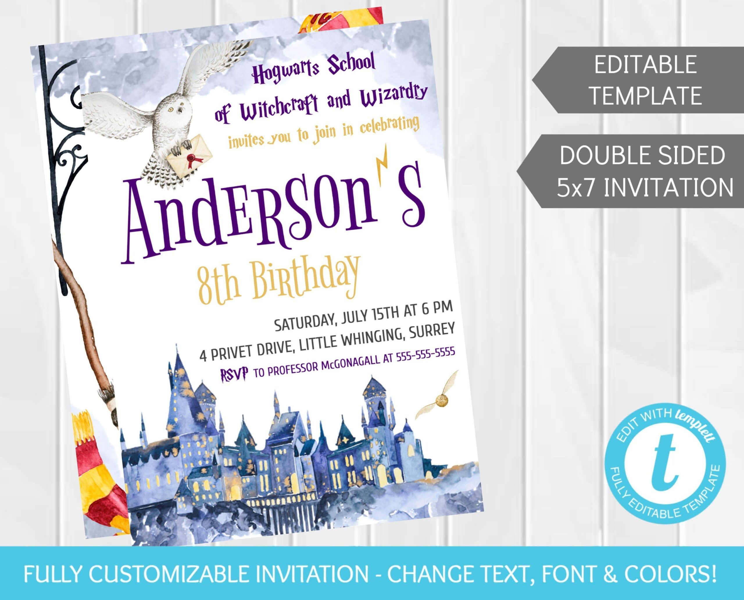 Customizable Harry Potter Invitation Template
