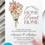 Customizable Housewarming Invitation Floral Home Sweet Home Party Invite