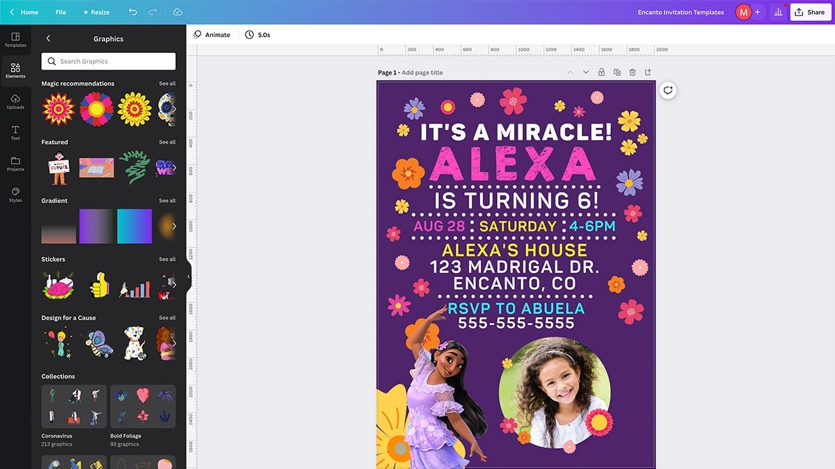 Customize An Encanto Invitation Template Free In Canva 