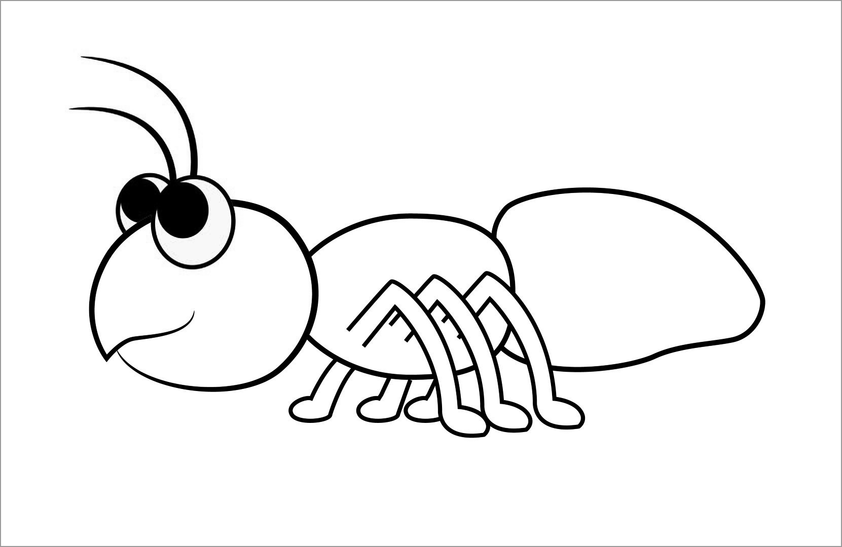 Cute Ant Coloring Page ColoringBay