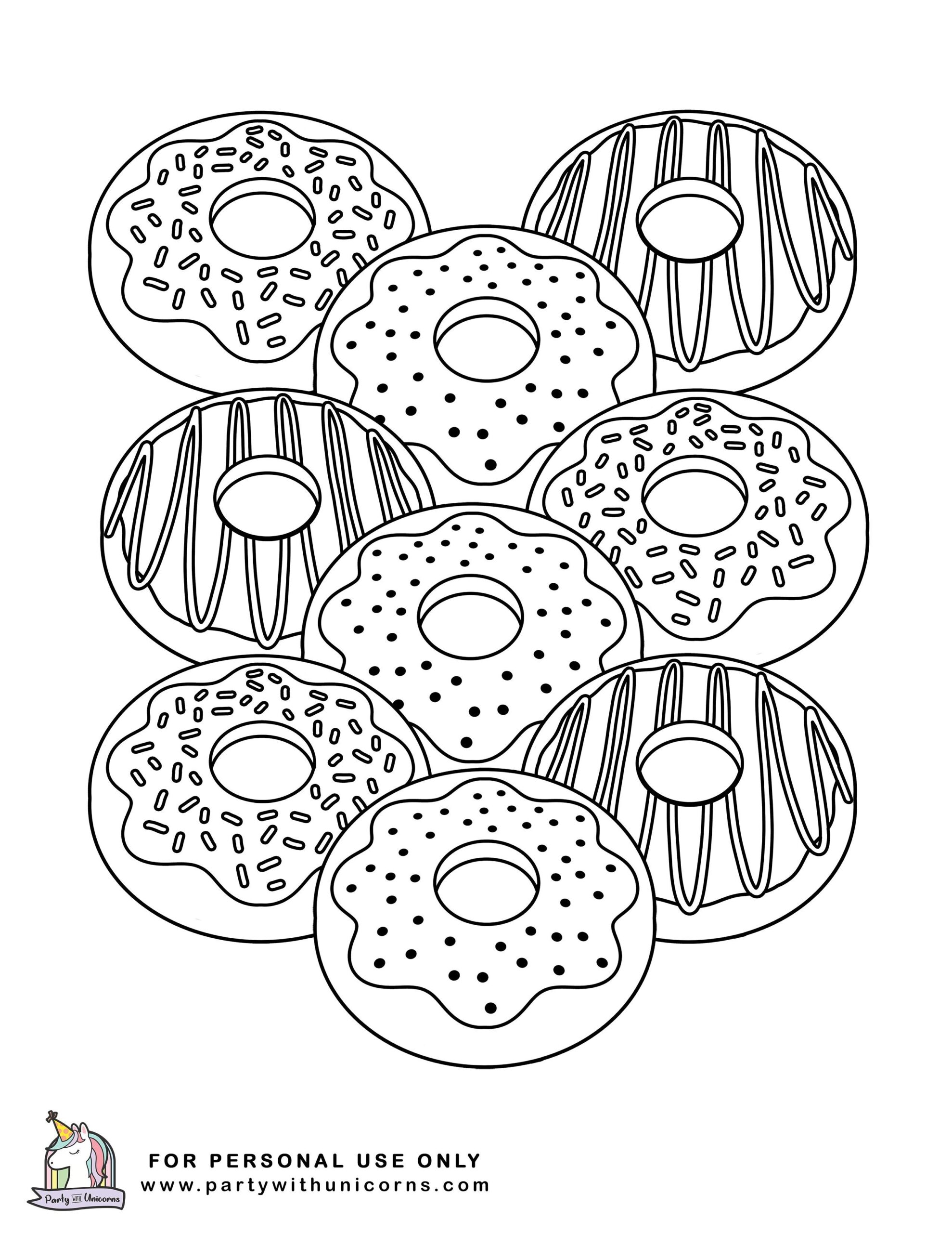 Cute Doughnut Coloring Pages Coloring Pages