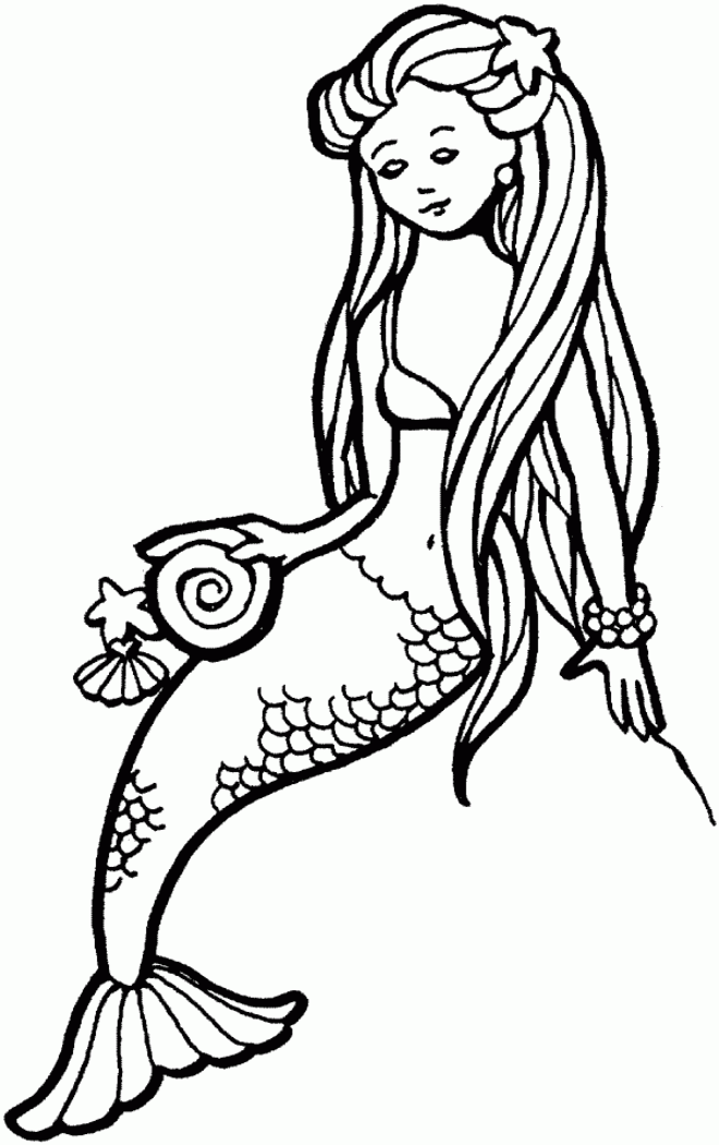 free mermaid coloring page