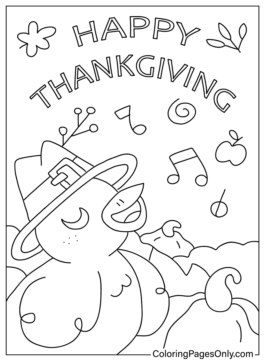 Free Printable Cute Thanksgiving Coloring Pages