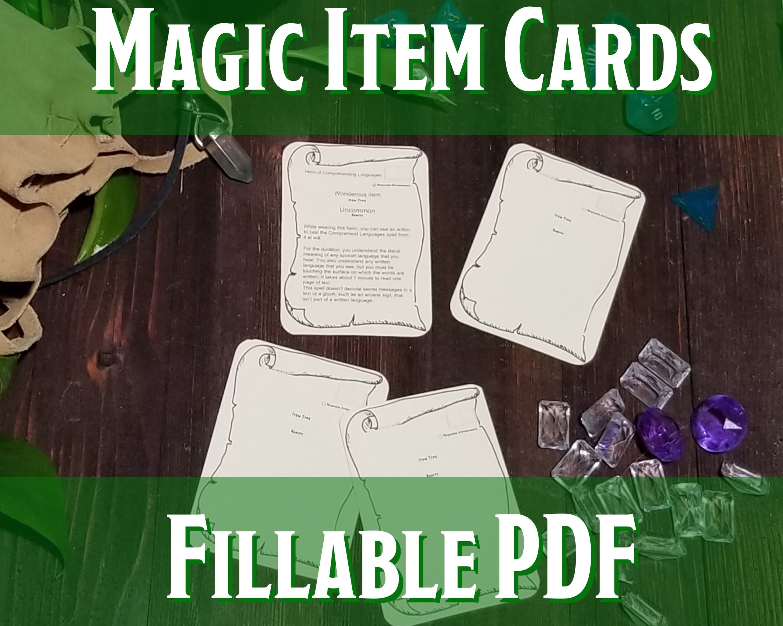 D D Magic Item Cards Printable Fillable PDF Dungeons And Etsy