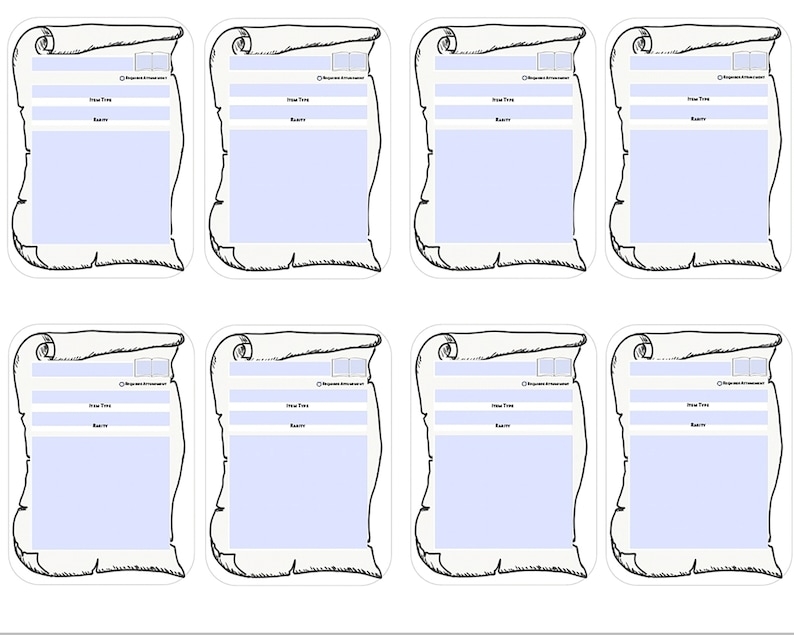 D D Magic Item Cards Printable Fillable PDF Dungeons And Etsy