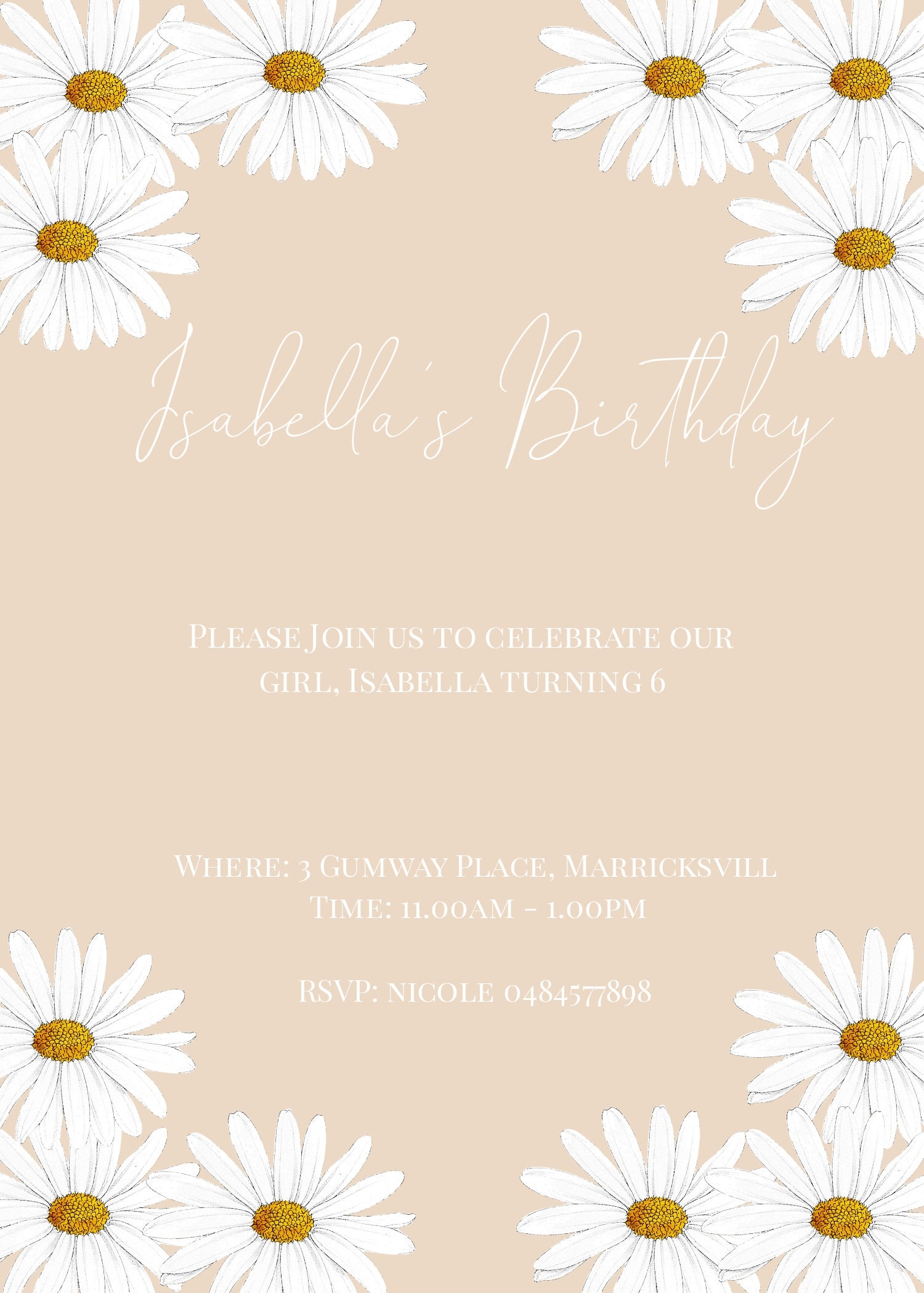 Daisy Invitation Template Free