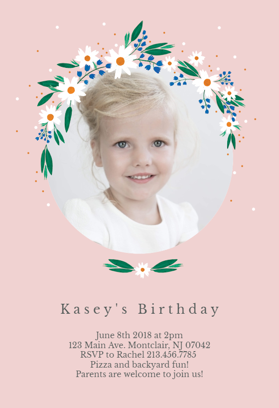 daisy birthday invitation template free