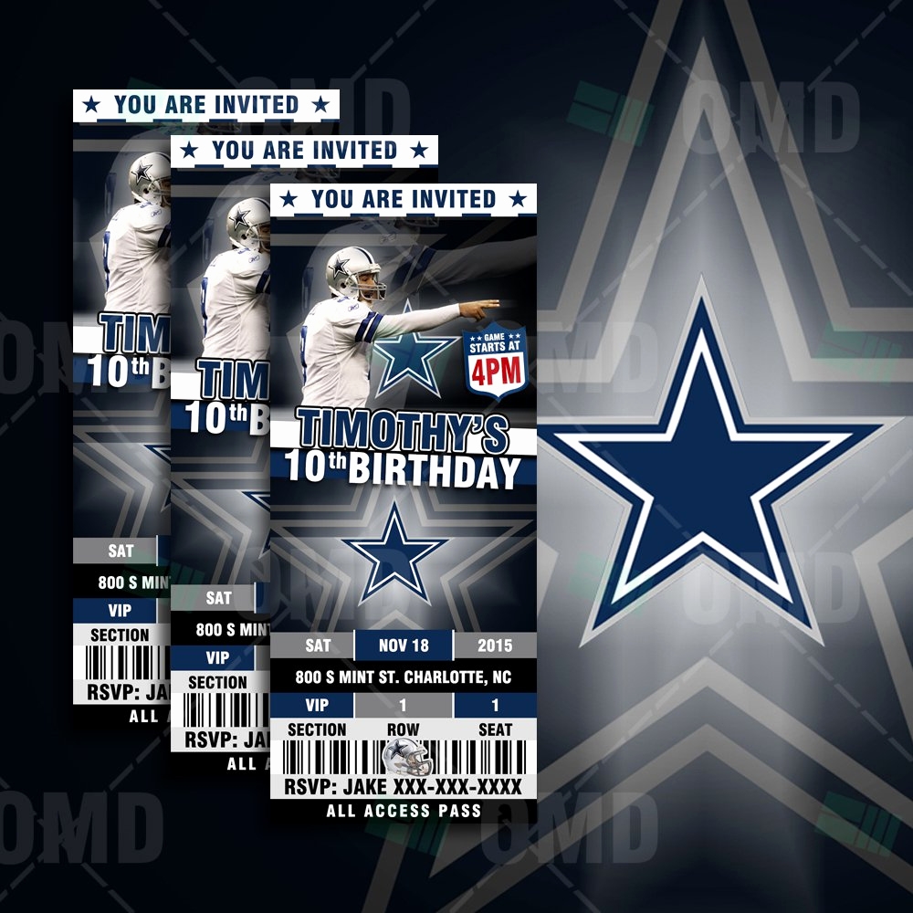 dallas cowboys birthday invitation template