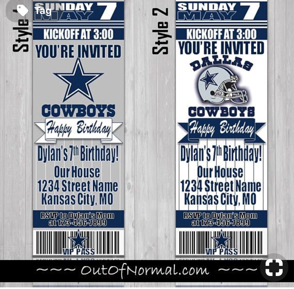 Dallas Cowboys Invitation Template