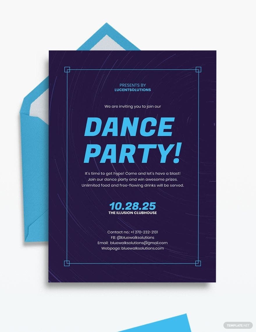 Dance Party Invitation Template In Publisher Pages PSD Word