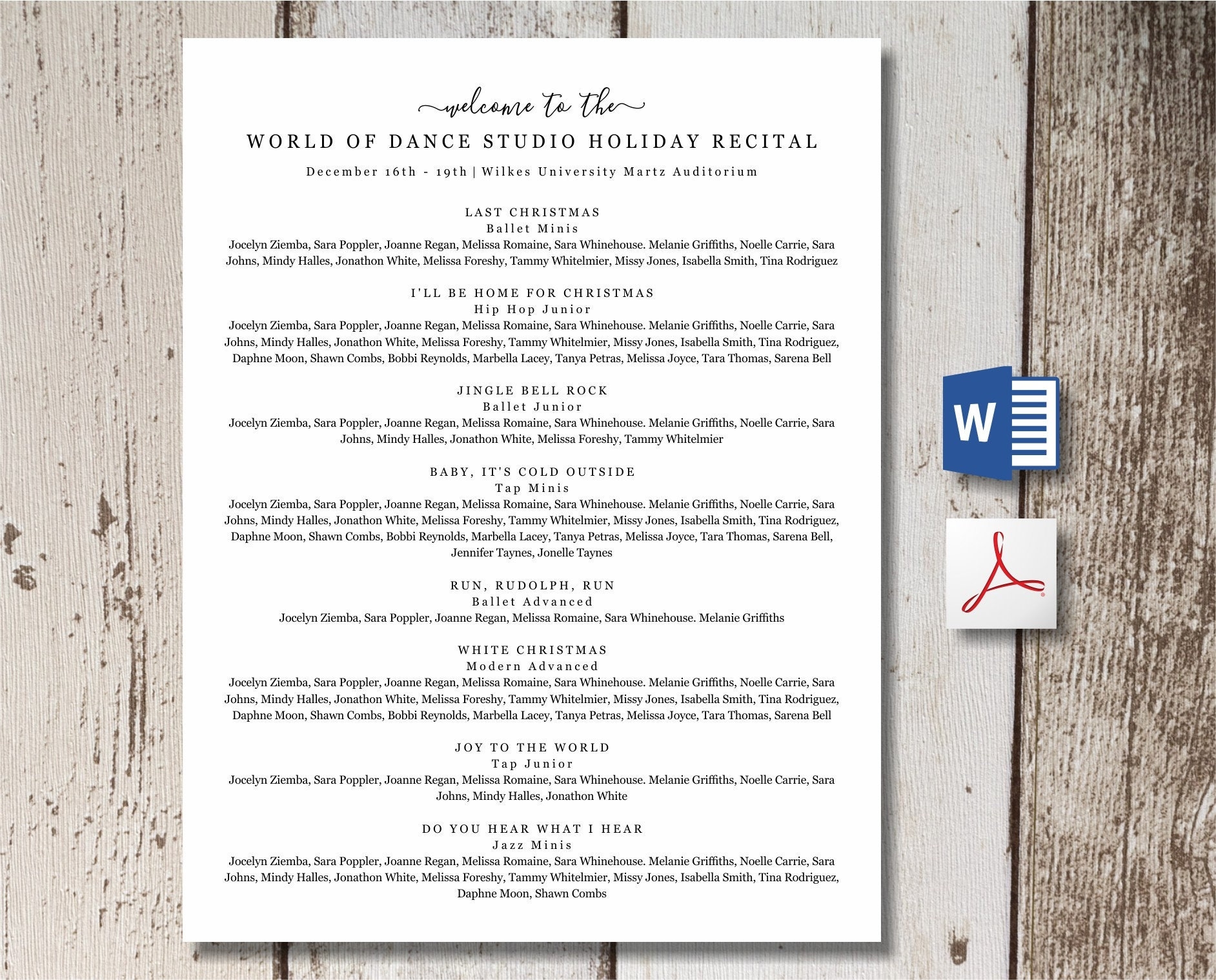 dance recital invitation template free