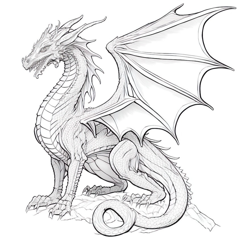Dark Dragon Coloring Pages Realistic Coloring Pages